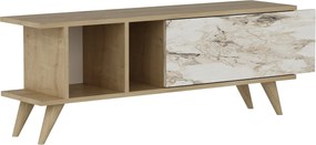 Comoda TV, Hanah Home, Liberty, 120x30x45 cm, Stejar safir / marmură