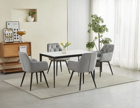 Scaun de masa rotativ JORK360 VELVET, gri deschis
