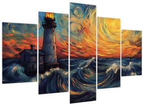 Tablou - Far în valuri (150x105 cm)