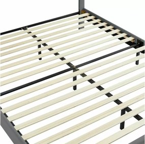 Pat tapițat SAVANA VELVET 140x200 cm gri