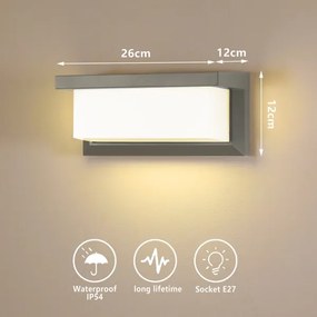 Brilagi - Aplică de perete LED RGBW BRICKY, pentru exterior, 1xE27/15W/230V, gri, IP54