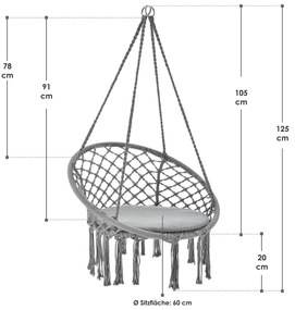 Scaun balansoar Cadras de culoare gri deschis cu pernă