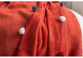 Cuvertură cărămizie din polar, fleece 150x200 cm Pom Pom – Mijolnir