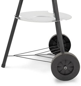 Grătar de grădină cu bilă pe cărbune și roți