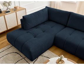 Colțar albastru închis extensibil/cu spațiu de depozitare (cu colț pe partea stângă/în formă de "U") Fuji – Bobochic Paris