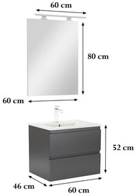 Mobilier complet de baie Vario Forte 60 antracit-antracit