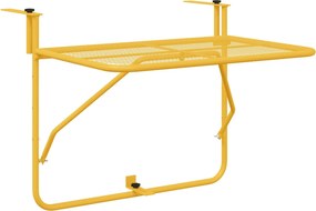 vidaXL Masă Suspendată pentru Balcon Muștar 60 x 39 x 65 cm Oțel