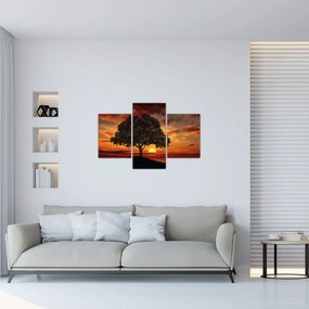 Tablou cu pomi și apus de soare (90x60 cm)