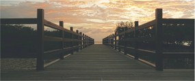 Tablou - Ponton de lemn, lac (120x50 cm)