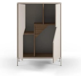 Comodă crem/în culoare naturală cu aspect de lemn de stejar 85x120x40 cm Lilou – Marckeric