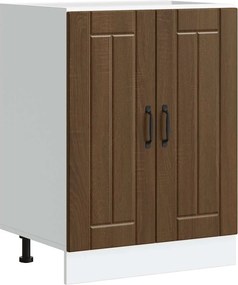 vidaXL Dulap de bază pentru chiuvetă „Lucca” din lemn de stejar maro