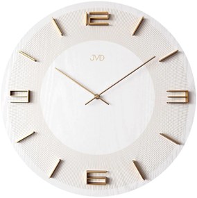 Ceas de perete Design JVD HC33.3 alb și auriu