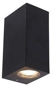 Lampă de perete inteligentă din plastic negru incl. 2 GU10 Wi-Fi - Baleno