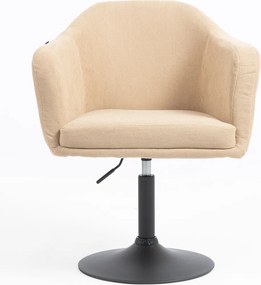 HR832N Scaun Catifea Reiată Premium culoare Bej Ghimbir cu Bază Neagră