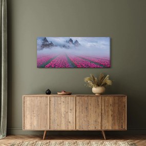 Tablou - Peisaj cu câmpuri de lalele (120x50 cm)