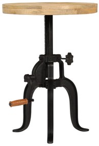 247587 vidaXL Masă laterală, 45x (45-62) cm, lemn masiv de mango și fontă