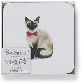 Set cu suporturi farfurii și coasters 8 buc. Curious Cats – Cooksmart ®
