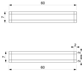Suport de perete pentru prosoape 7x60 cm alb