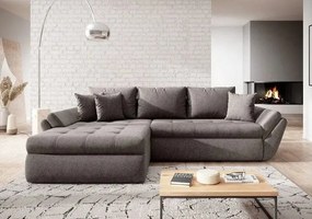 Colțar extensibil dumonde cu ladă de depozitare si sezut confortabil din spuma high-density, Loana Enjoy Kaki II 270x185 cm
