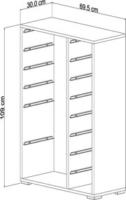 Dulap multifunctional, Hanah Home, Rine 2D4K8U, 69.5x109x30 cm, Alb/Roz