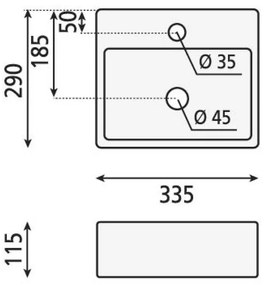 Chiuvetă mică pentru WC albă din ceramică 33,5x29 cm Giulia – Sapho