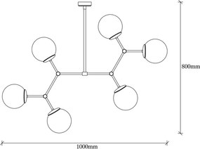 Lustră neagră cu abajur din sticlă Damar – Opviq lights