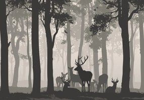 Fototapet - Căprioare în pădure (147x102 cm)