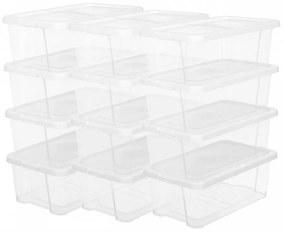 Set 12 cutii depozitare incaltaminte, polipropilena, alb, Songmics, LSP12WT