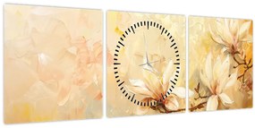 Tablou - Flori (cu ceas) (90x30 cm)