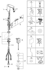 GROHE 36324001 - Baterie electronică pentru lavoar cu senzor infraroșu EUROSMART COSMOPOLITAN E, crom
