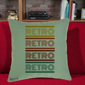 Perna Decorativa RETRO Text Multicolor, 40x40 cm, Verde, Husa Detasabila, Perna Inclusa, BEKZ®