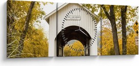 Tablou cu podul în Oregon (cu ceas) (90x30 cm)