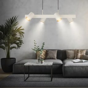 Briloner 4058044 - Candelabru suspendat pe cablu ERA 4xGU10/10W/230V, crem