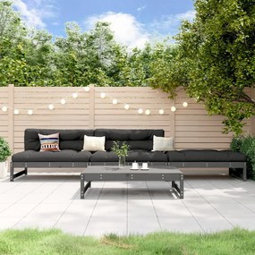 3186594 vidaXL Set mobilier relaxare de grădină, 4 piese, gri, lemn masiv pin