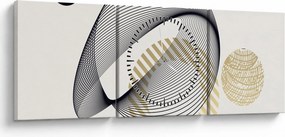 Tablou - Forme geometrice N⁰3 (cu ceas) (90x30 cm)