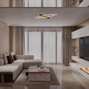 Rabalux TANELI 71313-LED plafonieră dimabilă 70W/230V 3000/4000/6000K negru + telecomandă