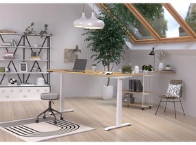 Birou cu blat cu aspect de lemn de stejar cu înălțime ajustabilă electric 80x180 cm Jet – Germania