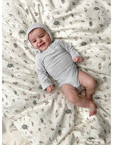 Lenjerie de pat pentru copii, galben-deschis din bumbac organic pentru pătuț 70x100 cm Sea Garden – Cam Cam Copenhagen