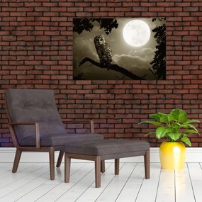 Tablou - Bufniță de noapte, auriu (90x60 cm)