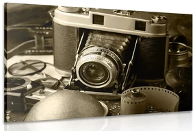 Tablou cameră foto veche în design sepia
