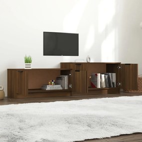 Comoda TV, stejar maro, 158,5x36x45 cm, lemn prelucrat 1, Stejar brun