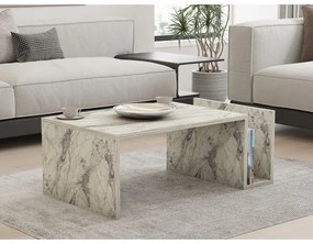 Masă de cafea MONEL, finisaj marmură, gri