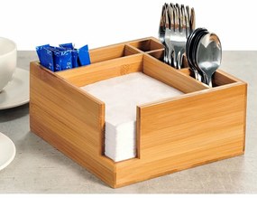 Kesper 70851 Organizator bucătărie bambus, 5compartimente, 18 x 9 x 18 cm