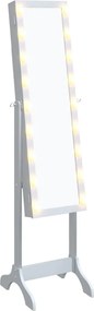 vidaXL Oglindă de sine stătătoare cu LED, alb, 34x37x146 cm