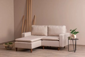 Colțar 2 Locuri, Cadru Metal, Lungo Mini, Crem