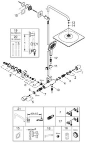 GROHE 26652000 - Sistem de duș RAINSHOWER SMARTACTIVE 310, 450 mm, crom lucios