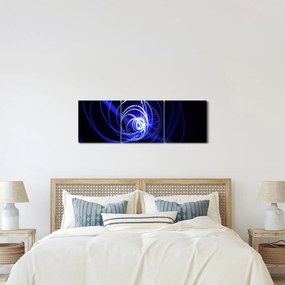Tablou cu spirale albastre (cu ceas) (90x30 cm)