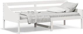 vidaXL Pat de zi fără saltea, alb, 80x200 cm, lemn masiv pin