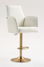 HR280W Scaun Crem Boucle cu Bază Aurie