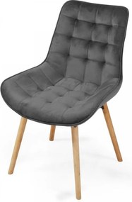 MIADOMODO Set scaune de sufragerie matlasate, gri închis 2 b